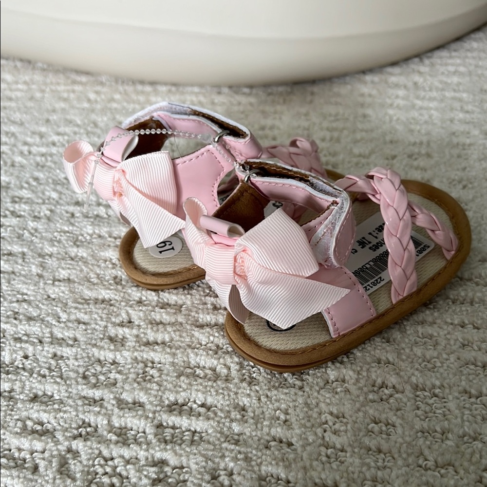 Pink Braided Kids Sandals